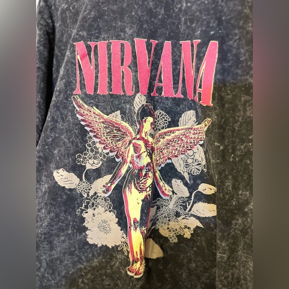 Nirvana Graphic Band Tee Acid Wash Grunge 90s Rock Music Concert Streetwear